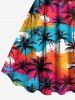 Colorful Sky Coconut Tree Print Plus Size Matching Hawaii Beach Outfit For Couples -  