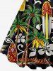 Coconut Tree Flower Ethnic Print Plus Size Matching Hawaii Beach Outfit For Couples -  