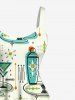 Plus Size Bottle Fruit Juice Print Hawaii Tank Dress -  