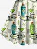 Plus Size Bottle Fruit Juice Print Hawaii Tank Dress -  