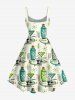 Plus Size Bottle Fruit Juice Print Hawaii Tank Dress -  