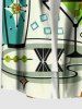 Chemise hawaïenne grande taille pour homme, imprimée de jus de fruits et de boutons, avec poche. - Blanc M
