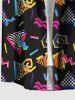 Leopard Plaid Triangle Print Buttons Pocket Hawaii Shirt For Men -  