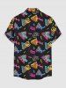 Leopard Plaid Triangle Print Buttons Pocket Hawaii Shirt For Men -  