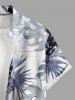Chemise hawaïenne grande taille à imprimé floral et feuilles, boutons et poche pour homme - Blanc M