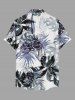 Flowers Leaf Print Buttons Pocket Hawaii Shirt For Men -  