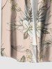 Chemise hawaïenne grande taille pour homme, à imprimé tropical floral et feuilles, boutons et poche. - Rose S