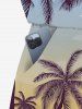 Combinaison hawaïenne grande taille à imprimé ombré de cocotiers et ceinture - Bleu Ciel 1X