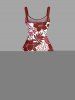 Hibiscus Flowers Tropical Leaf Print Hawaii Tank Dress -  