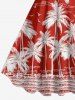 Robe hawaïenne grande taille à imprimé cocotier et oiseaux marins - Rouge 2X