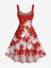 Robe hawaïenne grande taille à imprimé cocotier et oiseaux marins - Rouge 2X