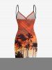 Coconut Tree Ombre Sky Dusk Print Hawaii Convertible Beach Cover Up -  