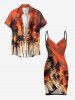 Coconut Tree Ombre Sky Dusk Print Hawaii Convertible Beach Cover Up -  