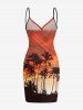 Coconut Tree Ombre Sky Dusk Print Hawaii Convertible Beach Cover Up -  