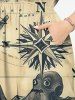 Plus Size Octopus Sailboat Sea Map Print Hawaii Cruise Split Pocket A Line Midi Dress -  