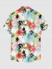 Chemise hawaïenne grande taille pour homme, à imprimé colorblock de fleurs et de cocotiers, boutons et poche. - Multi 2XL