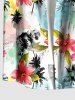 Chemise hawaïenne grande taille pour homme, à imprimé colorblock de fleurs et de cocotiers, boutons et poche. - Multi 2XL