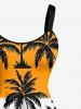 Robe débardeur hawaïenne à imprimé colorblock cocotier grande taille - Multi 6X