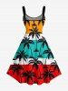 Robe débardeur hawaïenne à imprimé colorblock cocotier grande taille - Multi 6X