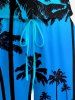Combinaison hawaïenne grande taille à imprimé ombré de cocotiers et ceinture - Bleu Ciel L