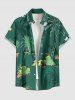 Matching Hawaii Shirt and Romper Plus Size Beach Outfit Coconut Tree Plant Cloud Print For Couples -  