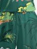 Matching Hawaii Shirt and Romper Plus Size Beach Outfit Coconut Tree Plant Cloud Print For Couples -  