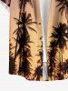 Ensemble de plage hawaïen assorti grande taille à imprimé ombré de cocotiers pour couples - Pourpre  