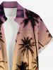 Ensemble de plage hawaïen assorti grande taille à imprimé ombré de cocotiers pour couples - Pourpre  