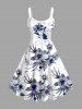 Hibiscus Flowers Leaf Print Plus Size Matching Hawaii Beach Outfit For Couples -  