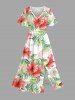 Hibiscus Flower Tropical Leaf Print Plus Size Matching Hawaii Beach Outfit For Couples -  