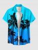 Matching Hawaii Shirt and Romper Plus Size Beach Outfit Coconut Tree Ombre Printed for Couples -  