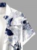 Chemise hawaïenne grande taille pour homme, à imprimé feuilles d'hibiscus, boutons et poche. - Blanc M