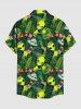 Chemise hawaïenne Elien à imprimé OVNI, grandes tailles, fleurs tropicales, boutons et poche, pour homme - Vert M