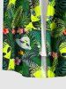 Chemise hawaïenne Elien à imprimé OVNI, grandes tailles, fleurs tropicales, boutons et poche, pour homme - Vert M