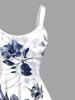 Robe débardeur hawaïenne à imprimé feuilles et fleurs d'hibiscus grande taille - Blanc XXS