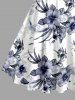 Robe débardeur hawaïenne à imprimé feuilles et fleurs d'hibiscus grande taille - Blanc XXS