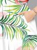 Hibiscus Flower Tropical Leaf Print Split Hawaii Midi Dress -  