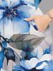 Flowers Leaf Watercolor Print Split Hawaii Midi Dress -  