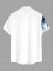 Chemise hawaïenne grande taille pour homme, à imprimé aquarelle de fleurs et de feuilles, boutons et poche. - Blanc 3XL