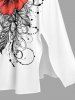 Hibiscus Flowers Leaf Print Split Hawaii Midi Dress -  