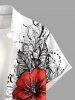 Hibiscus Flowers Leaf Print Buttons Pocket Hawaii Shirt For Men -  