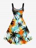 Robe débardeur hawaïenne à imprimé colorblock cocotier grande taille - Multi XXS