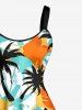 Robe débardeur hawaïenne à imprimé colorblock cocotier grande taille - Multi XXS