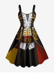 Pirate Costume Pattern Print Hawaii A Line Dress -  
