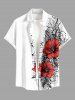 Hibiscus Flowers Leaf Print Plus Size Matching Hawaii Beach Outfit For Couples -  