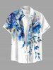 Flowers Leaf Watercolor Print Plus Size Matching Hawaii Beach Outfit For Couples -  