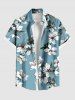 Flower Leaf Print Plus Size Matching Hawaii Beach Outfit For Couples -  