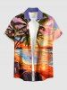 Coconut Tree Seascape Sun Print Matching Hawaii Beach Outfit For Couples -  