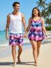 Coconut Tree Ombre Print Plus Size Matching Hawaii Beach Outfit For Couples -  