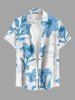 Flowers Leaf Print Plus Size Matching Hawaii Beach Outfit For Couples -  